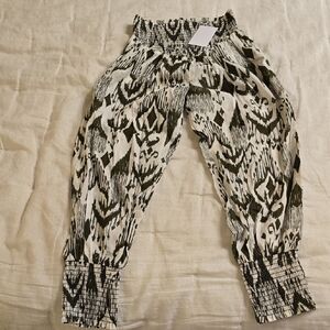 Misa Los Angeles Military Green and White Abstract Joggers Cotton Size XS